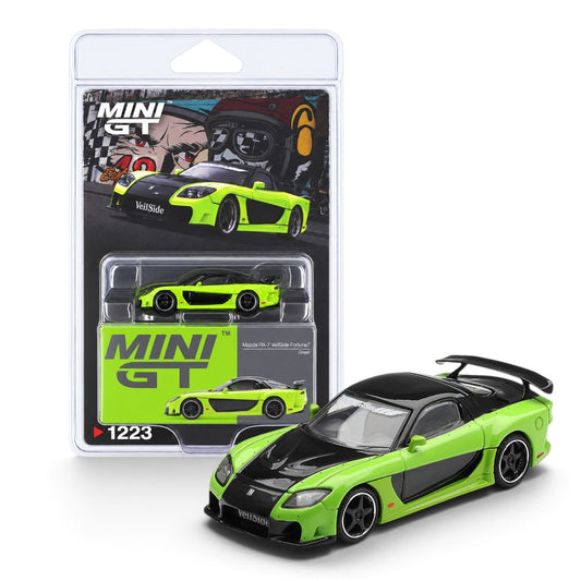 MINI GT 1:64 (Blister Pack) Mazda RX-7 VeilSide Fortune 7 Green Die-Cast Model Car – 1223
