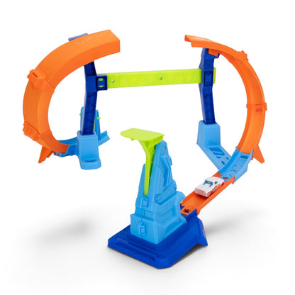 Hot Wheels 1:64 Corkscrew Jump Champion Track Set | Adjustable Loop Stunt Toy with Car
