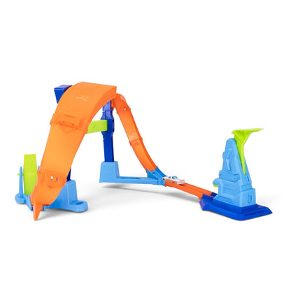 Hot Wheels 1:64 Corkscrew Jump Champion Track Set | Adjustable Loop Stunt Toy with Car