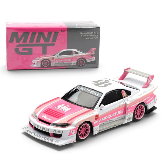 MINI GT 1:64 Nissan Silvia S15 LB-Super Silhouette AMOCULTURE RHD Diecast Scale Model Car
