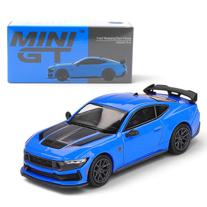 MINI GT 1:64 Ford Mustang Dark Horse 2024 Grabber Blue RHD Diecast Scale Model Car