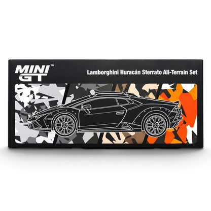 MINI GT 1:64 Lamborghini Huracan Sterrato All-Terrain NEVE SABBIA BOSCO TERRA Set Diecast Scale Model Cars