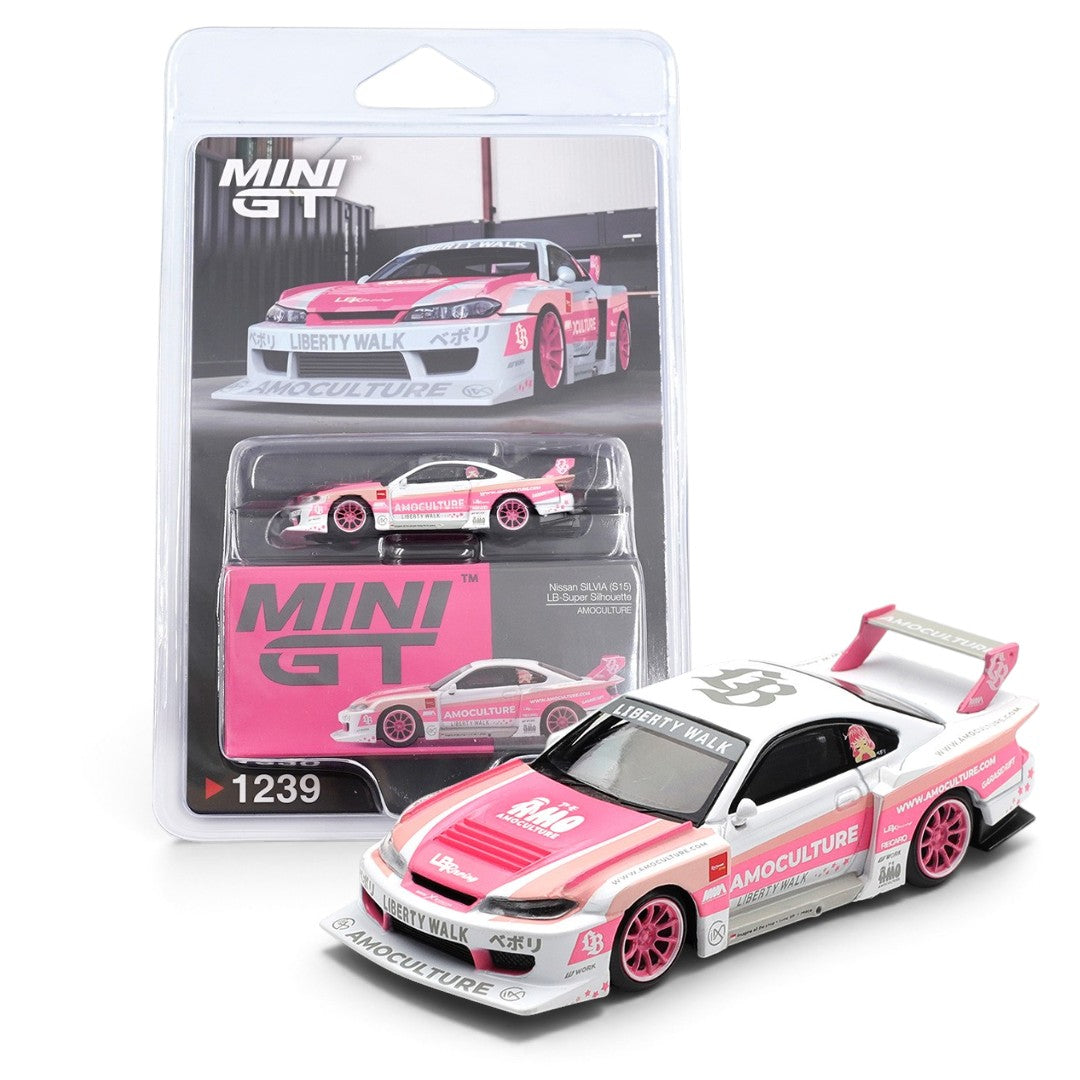 MINI GT 1:64 (Blister Pack) Nissan Silvia S15 LB-Super Silhouette AMOCULTURE RHD Diecast Scale Model Car