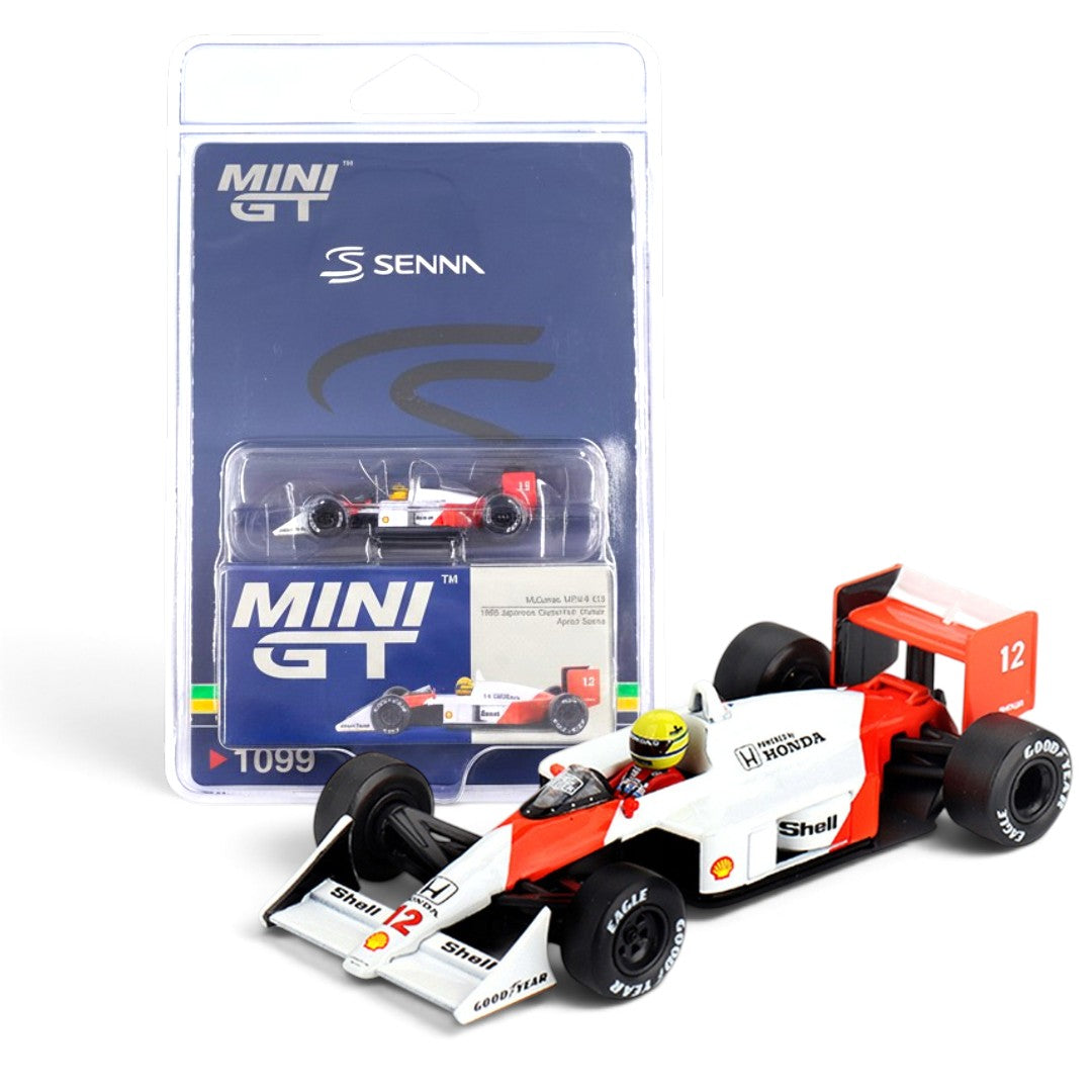 MINI GT 1:64 (Blister Pack) McLaren MP4/4 #12 Ayrton Senna 1988 Japanese Grand Prix Winner Diecast Scale Model Car