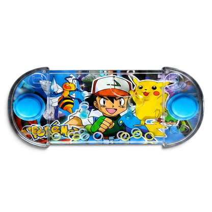 Pokemon Mini Water Ring Toss Game 14 × 7 cm, Push-Button Pocket Game for Kids, Portable Handheld Skill Toy