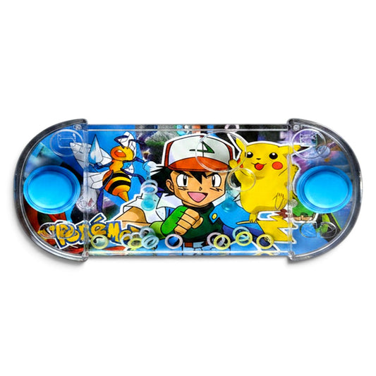 Pokemon Mini Water Ring Toss Game 14 × 7 cm, Push-Button Pocket Game for Kids, Portable Handheld Skill Toy