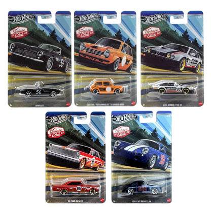 Hot Wheels Silver Series Vintage ’19 Club ’68 5-Car Set 1:64 Scale Die-Cast Collection – BMW 507, Honda N600, Alfa Romeo GTV6 3.0, Ford Galaxie & Porsche 356 Outlaw