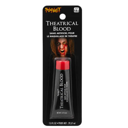 Spirit Halloween Theatrical Blood Makeup – 1 fl oz (29.57ml) Fake Blood Gel for Special Effects Makeup | Washable SFX Blood for Halloween, Cosplay, Theatre & Zombie Costume | Ages 14+