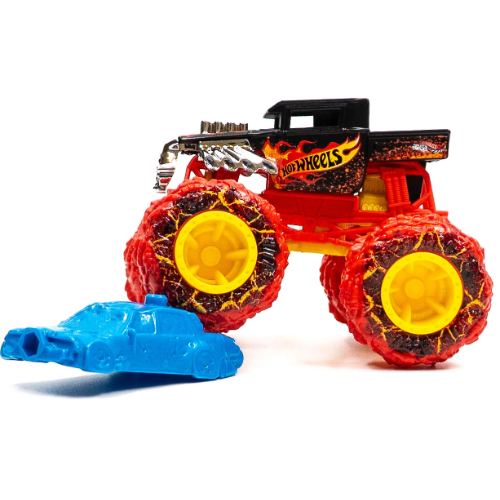 (Box Damaged) Hot Wheels Monster Trucks Bone Shaker – Sharks vs Dinos Series | Die-Cast Monster Truck with Crushable Car | Mattel Collectible Toy (FYJ44)