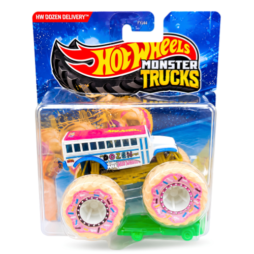 Hot Wheels Monster Trucks Dozen Delivery Die-Cast Monster Truck | Oversized Donut Wheels | 1:64 Scale Collectible Toy Vehicle for Kids & Collectors | Mattel