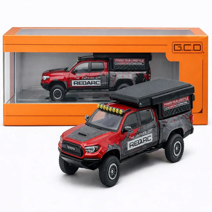 G.C.D 1:64 Toyota Tacoma Camper Overland Pickup (530) – Premium Diecast Collector Model with Rooftop Camper