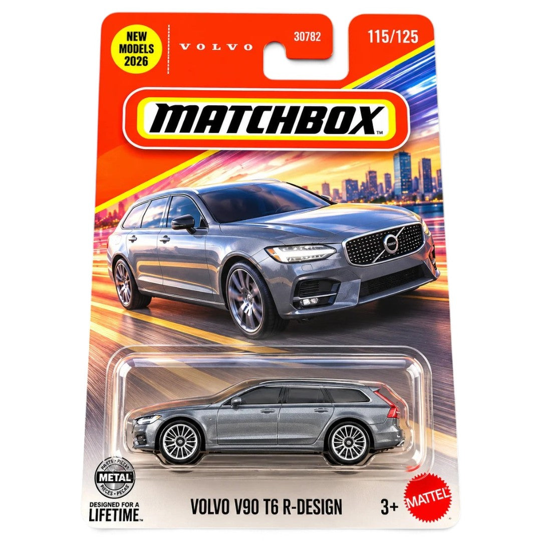 Matchbox Volvo V90 T6 R-Design Grey Diecast Model Car – 2026 Collection 115/125