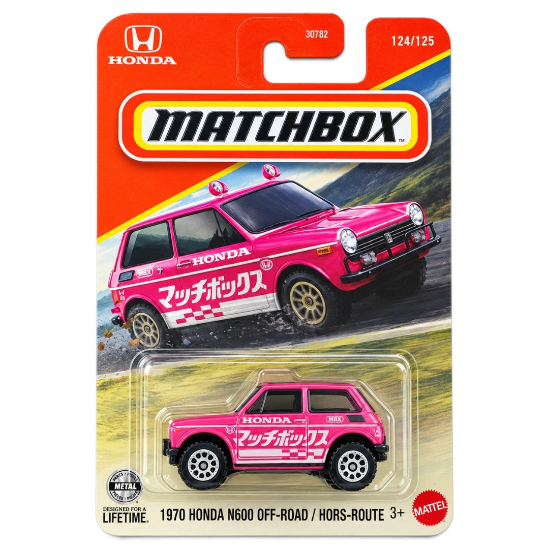Matchbox 1970 Honda N600 Off-Road Pink Diecast Model Car – 124/125 Collectible Toy