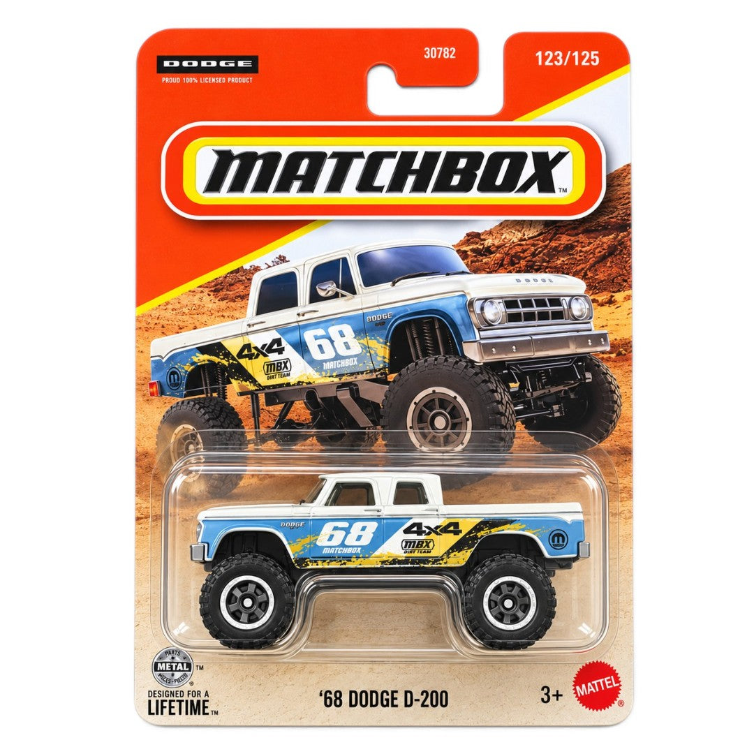 Matchbox 1968 Dodge D-200 Diecast Pickup Truck – Blue & White Off-Road Collectible Toy