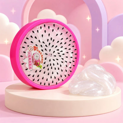 Dragon Fruit Jam Slime in Fruit-Themed Container – Pearlescent White Stretchy Sensory Toy, 1 Piece