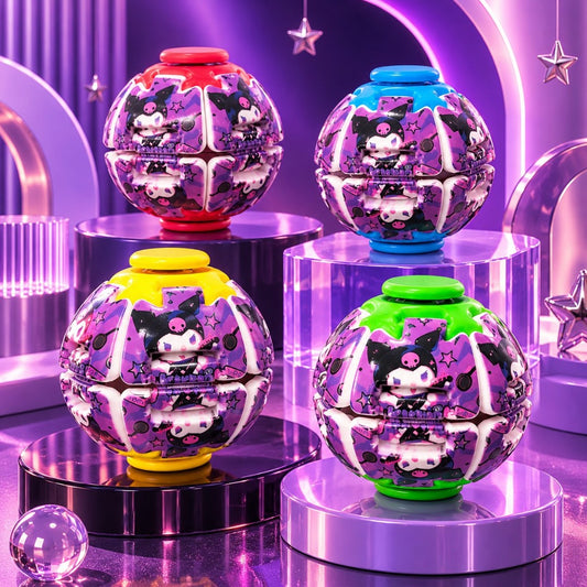 Kuromi Transforming Fingertip Spinner Ball – Fidget Toy, 1 Random Colour