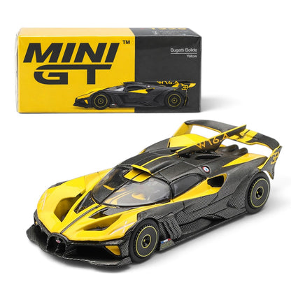 MINI GT 1:64 Scale Bugatti Bolide Yellow Diecast Model Car | Collectible Model