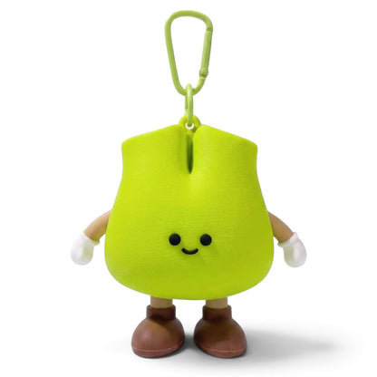 Cute Green Pear Silicone Mini Pouch Keychain | 3D Fruit Bag Charm with Zipper Storage for Coins, Earbuds, Keys & Small Accessories