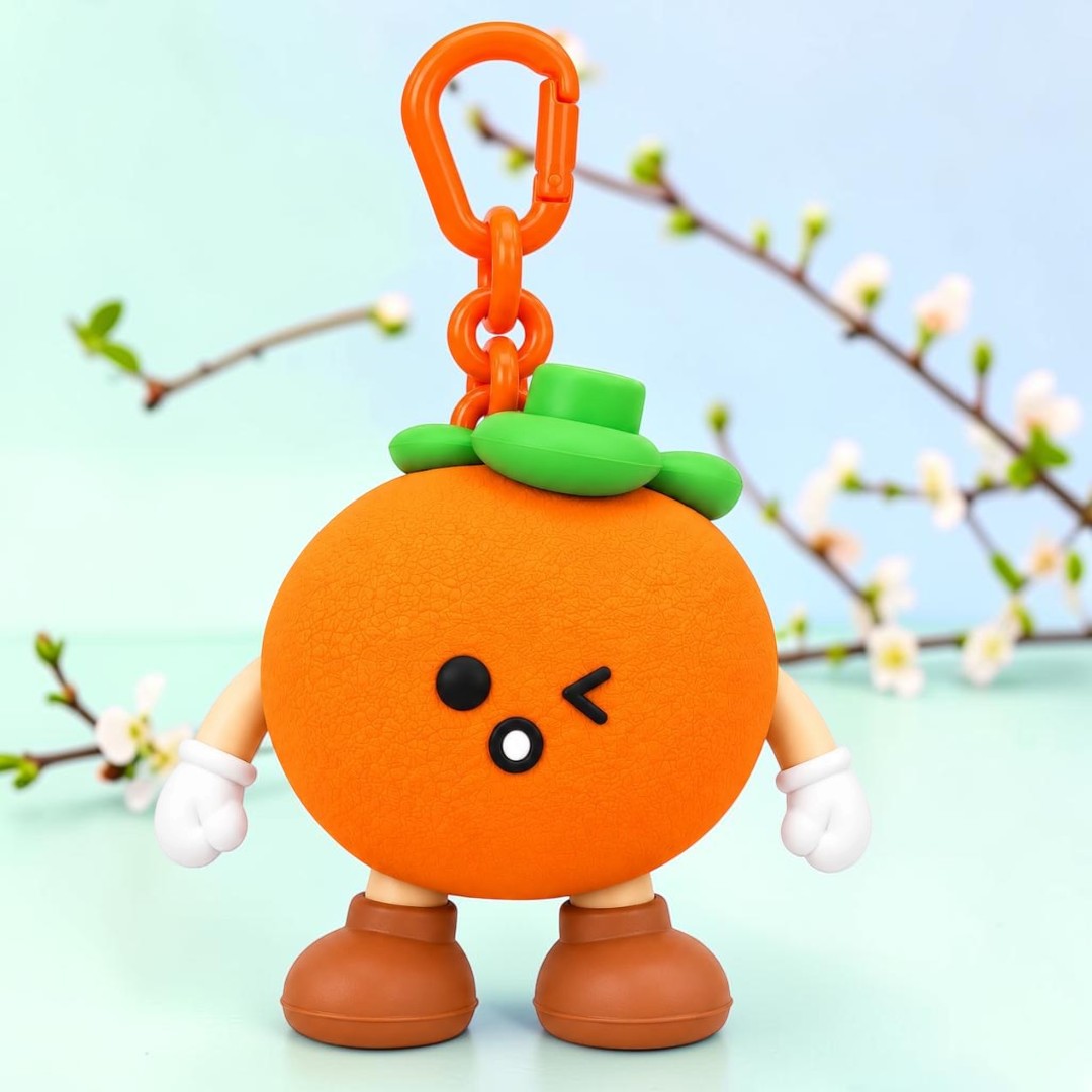 Cute Orange Fruit Silicone Mini Pouch Keychain | 3D Orange Bag Charm with Zipper Storage for Coins, Earbuds, Keys & Small Accessories
