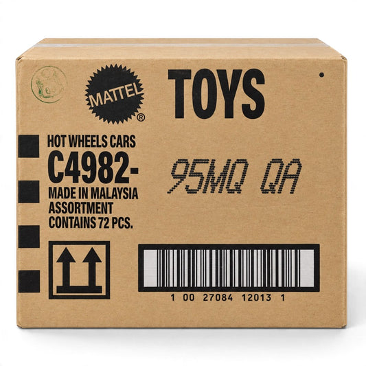 Hot Wheels C4982 - 95MQQA Case Assorted Diecast Cars Box (72 Pieces) – Original Mattel Master Carton Bulk Toy Cars
