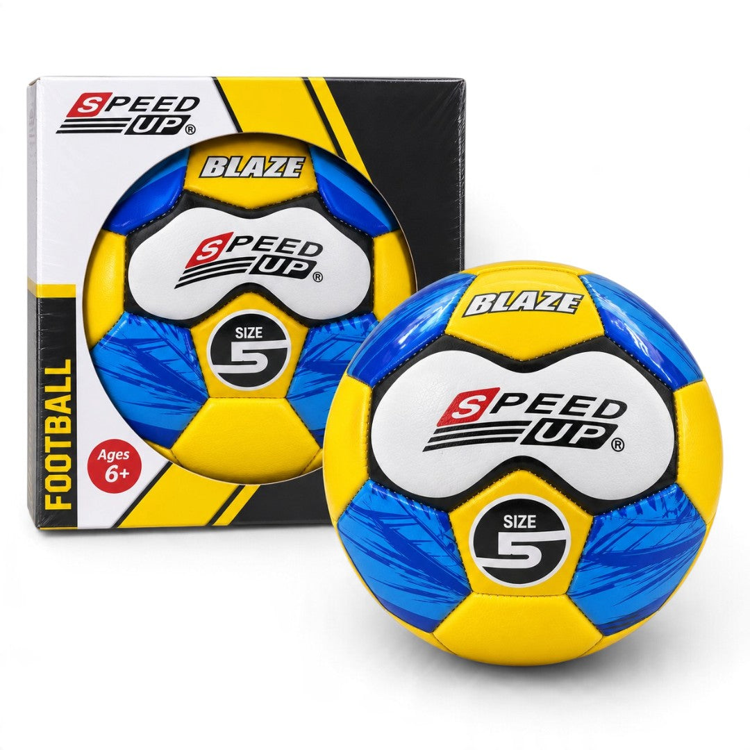 Speed Up Blaze Size 5 Football – Blue, Yellow & White, Ages 6+