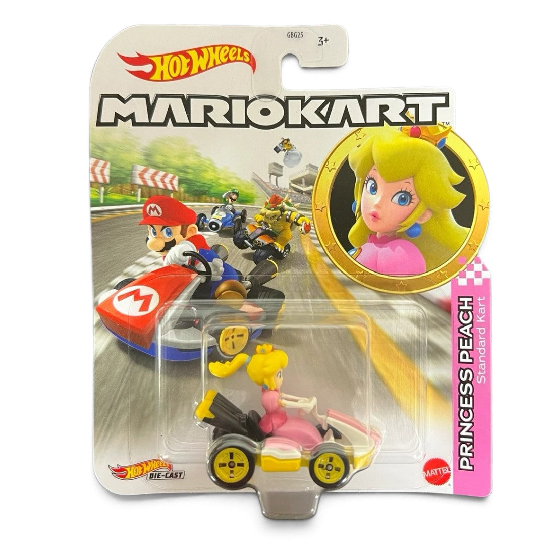 Hot Wheels 1:64 Scale (Blister Pack) Mario Kart Princess Peach Standard Kart, Ages 3+