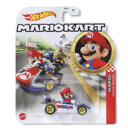 Hot Wheels 1:64 Scale (Blister Pack) Mario Kart Mario Circuit Special Diecast Car, Ages 3+