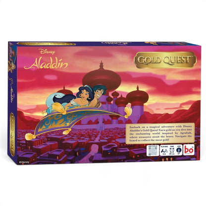 BO Games Disney Aladdin Gold Quest Board Game – 2–6 Players, Ages 6+