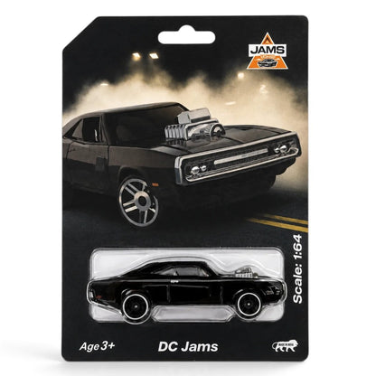 JAMS 1:64 Scale (Blister Pack) DC Jams Black Muscle Toy Car with Supercharger, Ages 3+