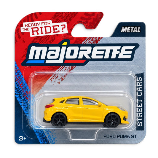 Majorette Street Cars Ford Puma ST Yellow Metal Toy Car – Blister Pack, Ages 3+