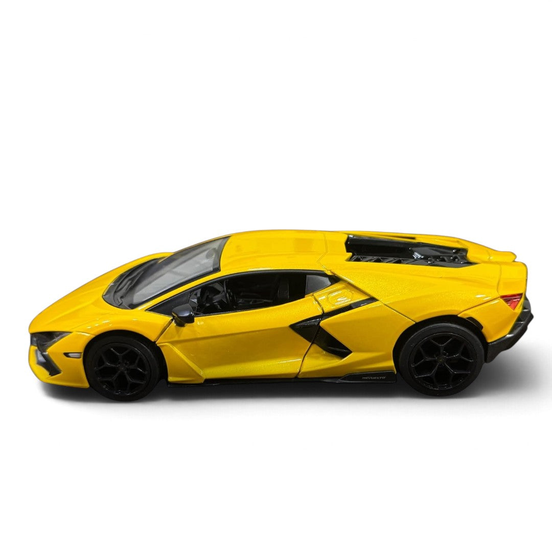MSZ 1:24 Lamborghini Revuelto Diecast Supercar Model Scale, Yellow – Collectible Display & Gift for Car Enthusiasts