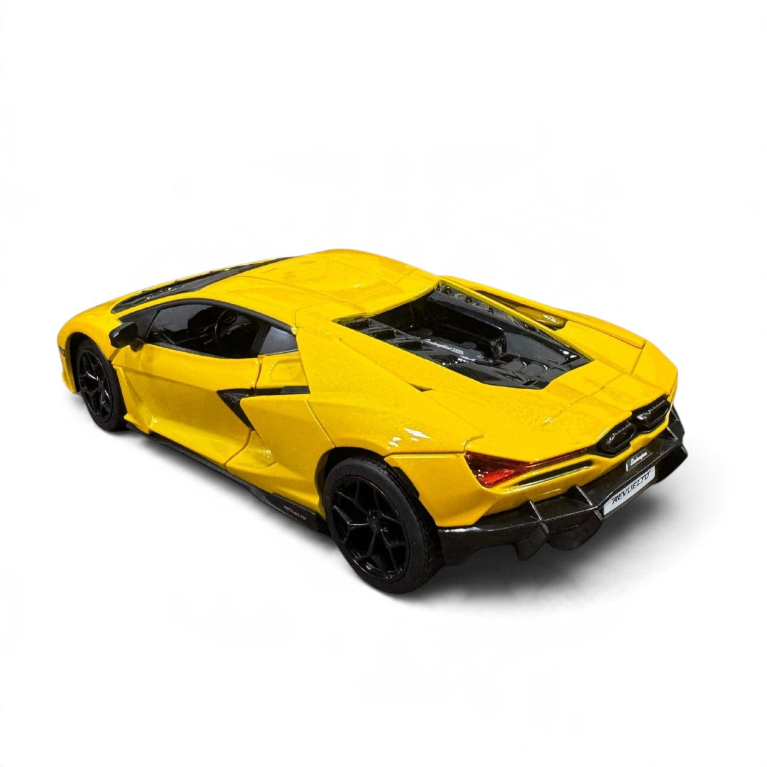 MSZ 1:24 Lamborghini Revuelto Diecast Supercar Model Scale, Yellow – Collectible Display & Gift for Car Enthusiasts