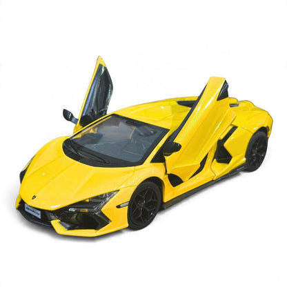 MSZ 1:24 Lamborghini Revuelto Diecast Supercar Model Scale, Yellow – Collectible Display & Gift for Car Enthusiasts