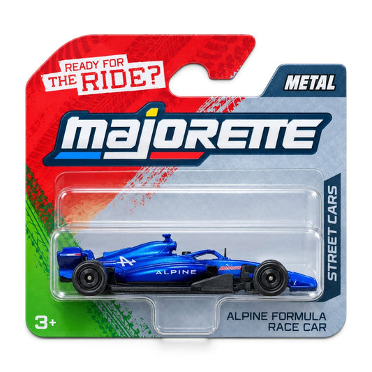 Majorette Street Cars Alpine Formula Race Car Blue Metal Toy – Blister Pack, Ages 3+