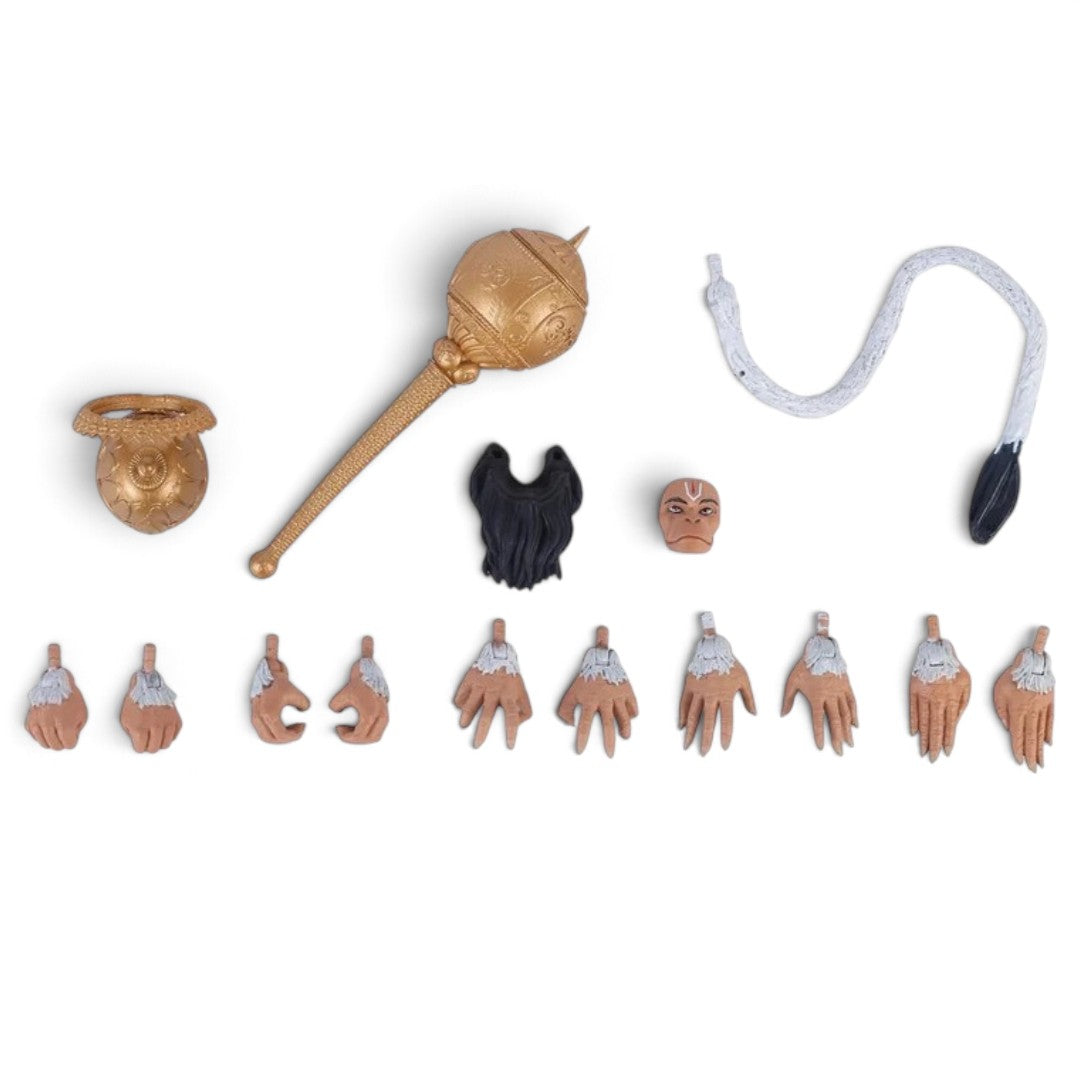 Legends of the Ramayan 1:12 Scale Hanuman Ji Collector Action Figure with Gada, Alternate Head & Interchangeable Hands