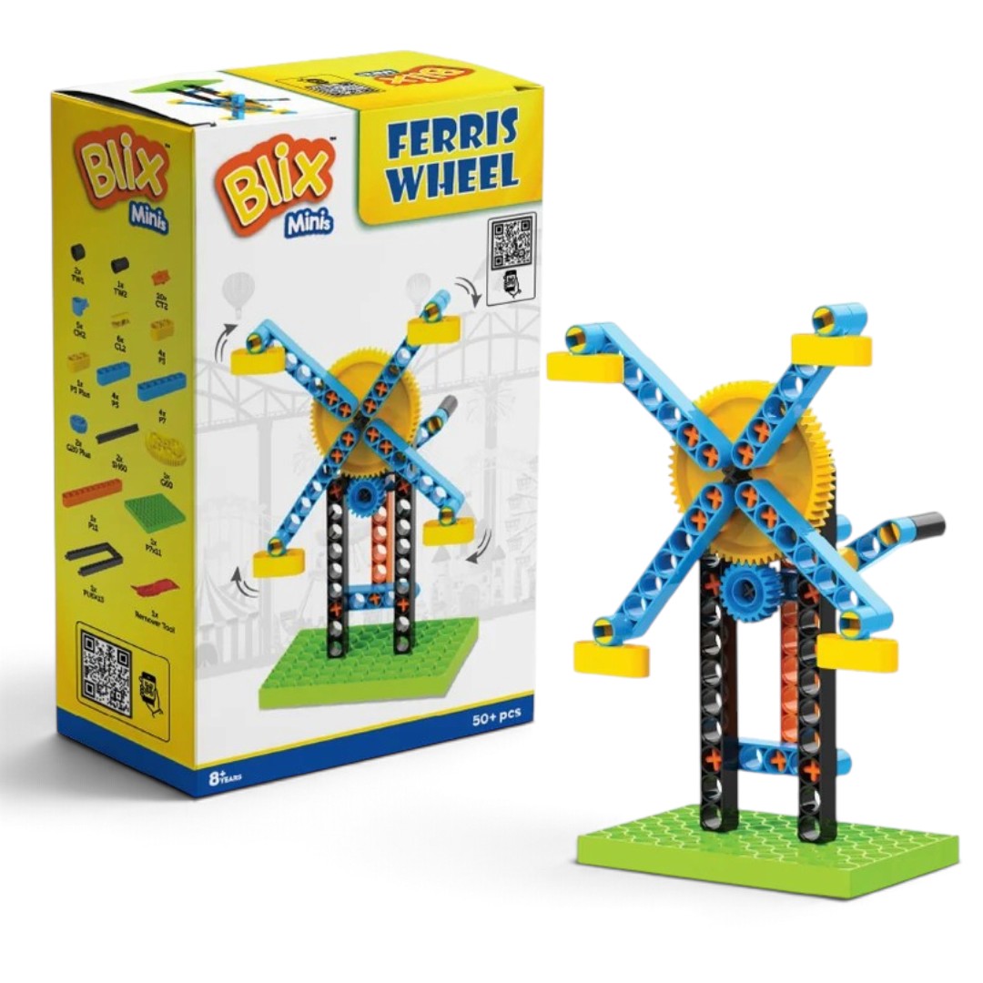 Blix Minis Ferris Wheel 50+ Piece DIY Mechanical Building Kit