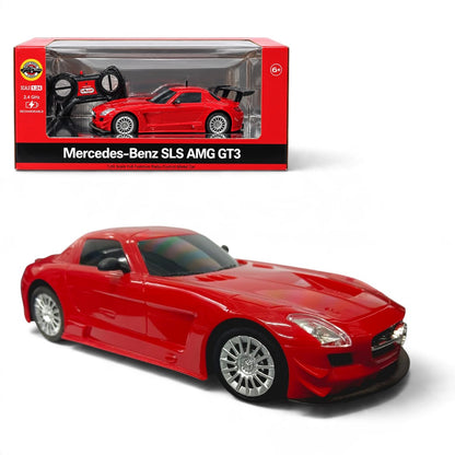 Road Burner 1:24 Mercedes-Benz SLS AMG GT3 Remote Control Racing Car, Red – Rechargeable 2.4 GHz RC Car for Ages 6+