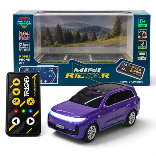 TRASPEED 1:64 Mini RC SUV – Purple Metal Body, Remote & App Control