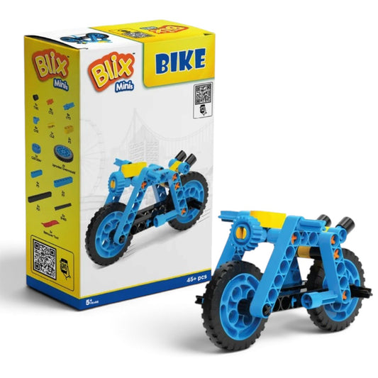 Blix Minis Bike 45+ Piece DIY Model Building Kit, Ages 5+