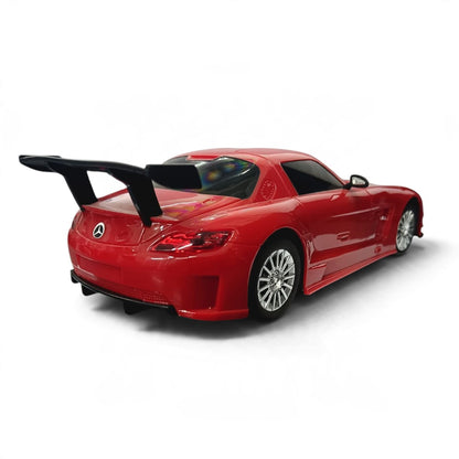 Road Burner 1:24 Mercedes-Benz SLS AMG GT3 Remote Control Racing Car, Red – Rechargeable 2.4 GHz RC Car for Ages 6+