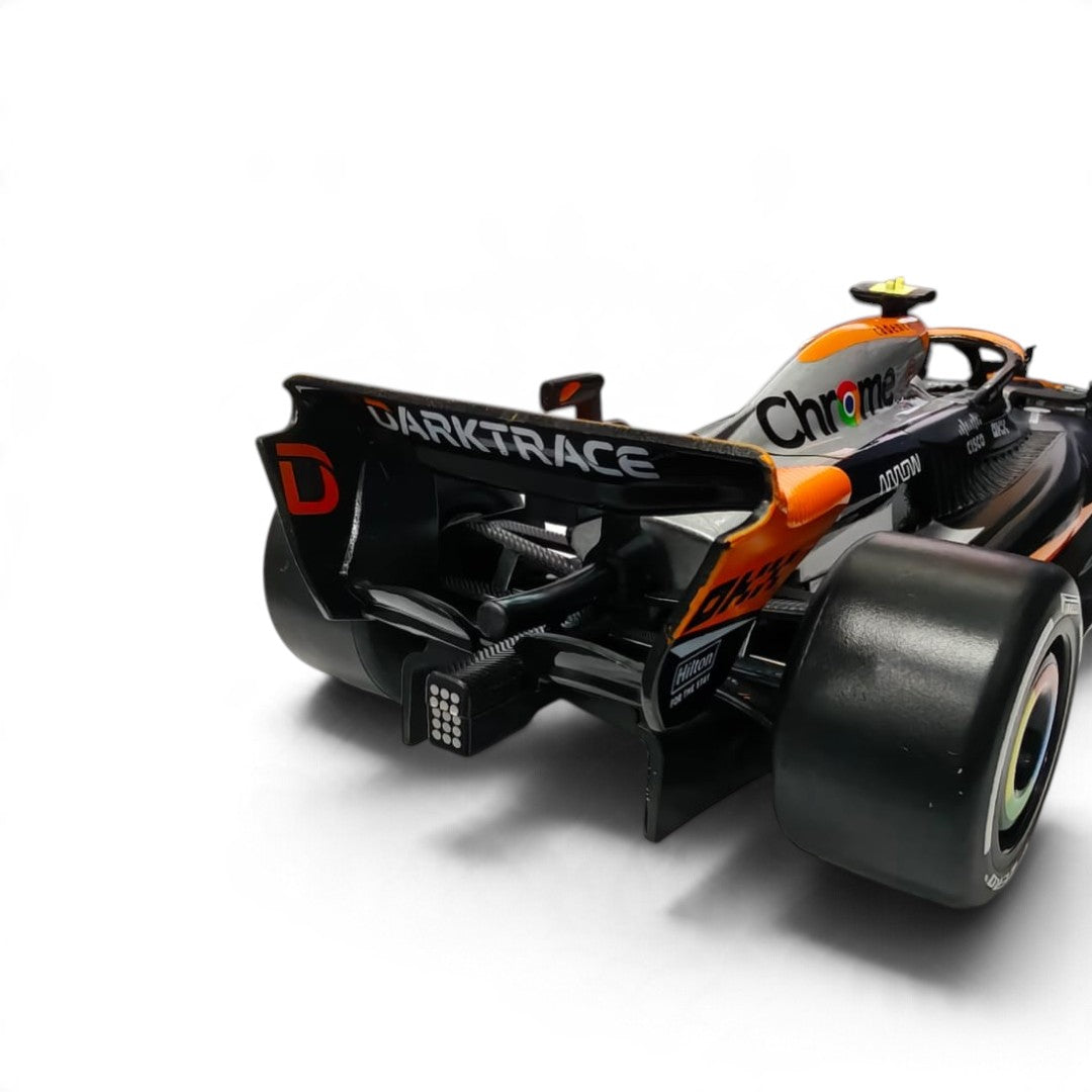 CCA McLaren MCL60 F1 Model Car, 2023 British Grand Prix Chrome Livery – Collectible Racing Car for Motorsport Fans