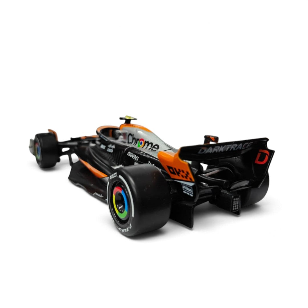 CCA McLaren MCL60 F1 Model Car, 2023 British Grand Prix Chrome Livery – Collectible Racing Car for Motorsport Fans
