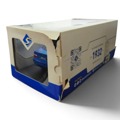 (Damaged Box) Solido 1:18 BMW E36 M3 Coupe Blue Die-Cast Collectible Model Car