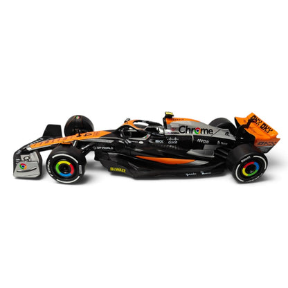 CCA McLaren MCL60 F1 Model Car, 2023 British Grand Prix Chrome Livery – Collectible Racing Car for Motorsport Fans