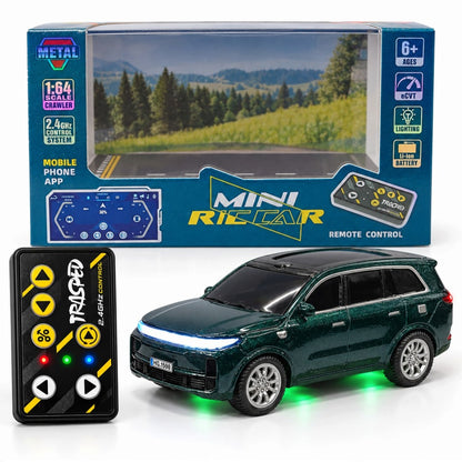 TRASPEED 1:64 Mini RC SUV – Metallic Green, Metal Body & App Control