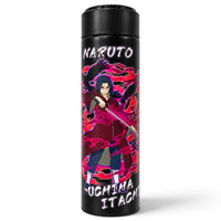 Naruto Itachi Uchiha 500ml Stainless Steel Vacuum Flask with LED Temperature Display & Tea Strainer – Hot & Cold Anime Bottle