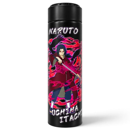 Naruto Itachi Uchiha 500ml Stainless Steel Vacuum Flask with LED Temperature Display & Tea Strainer – Hot & Cold Anime Bottle