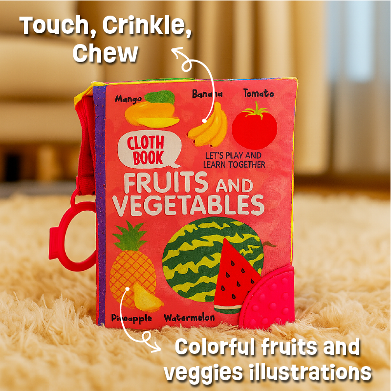 LiLLBUD Tasty Pages Fruits and Veggies Cloth Book