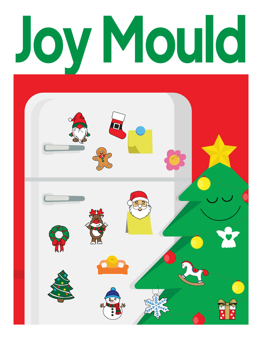 Joy Mould Christmas Fridge Magnet DIY Kit | Air-Dry Clay Craft Set for Kids & Adults | Make Santa, Tree, Reindeer & More – No Baking Needed