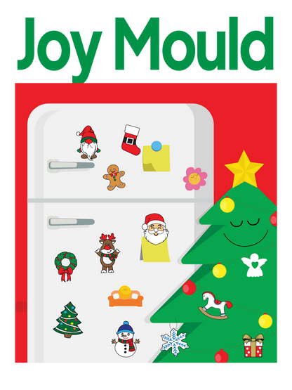 Joy Mould Christmas Fridge Magnet DIY Kit | Air-Dry Clay Craft Set for Kids & Adults | Make Santa, Tree, Reindeer & More – No Baking Needed